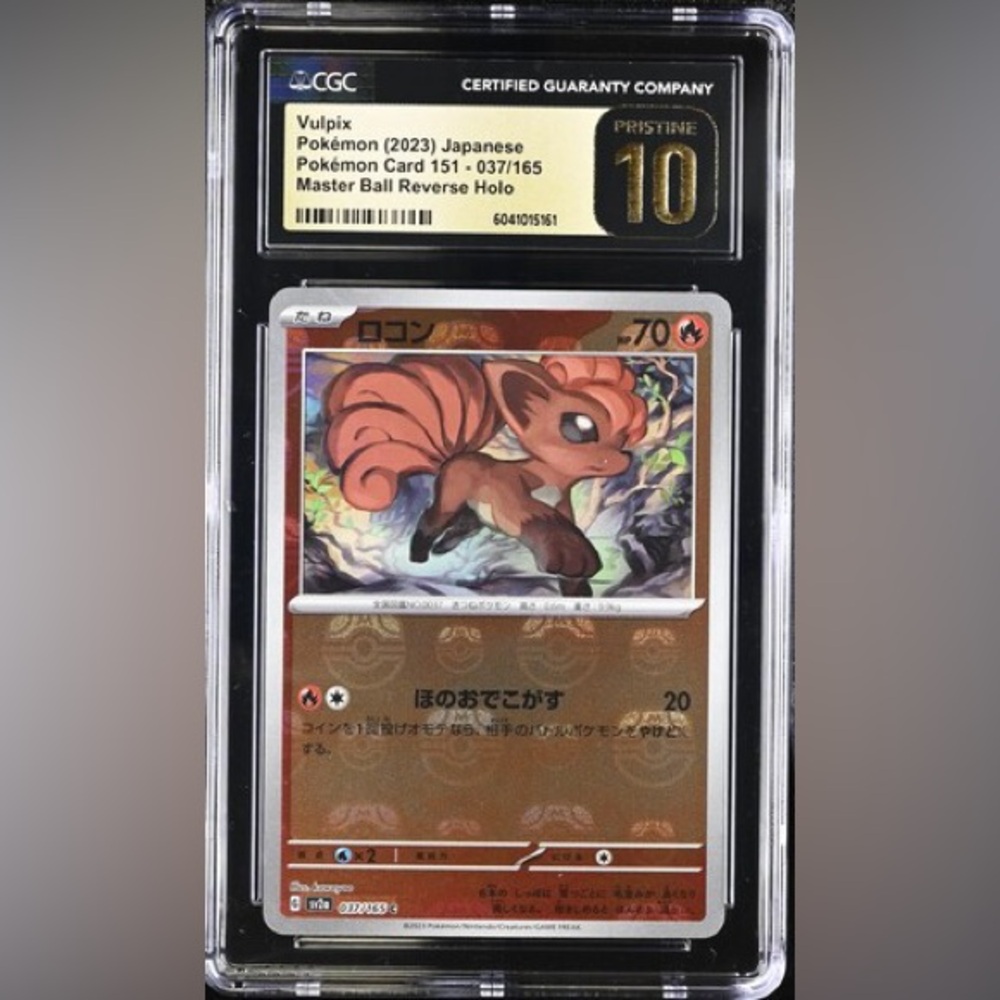 Vulpix 2023 Japanese 151 037/165 Master Ball Reverse Holo CGC Pristine 10